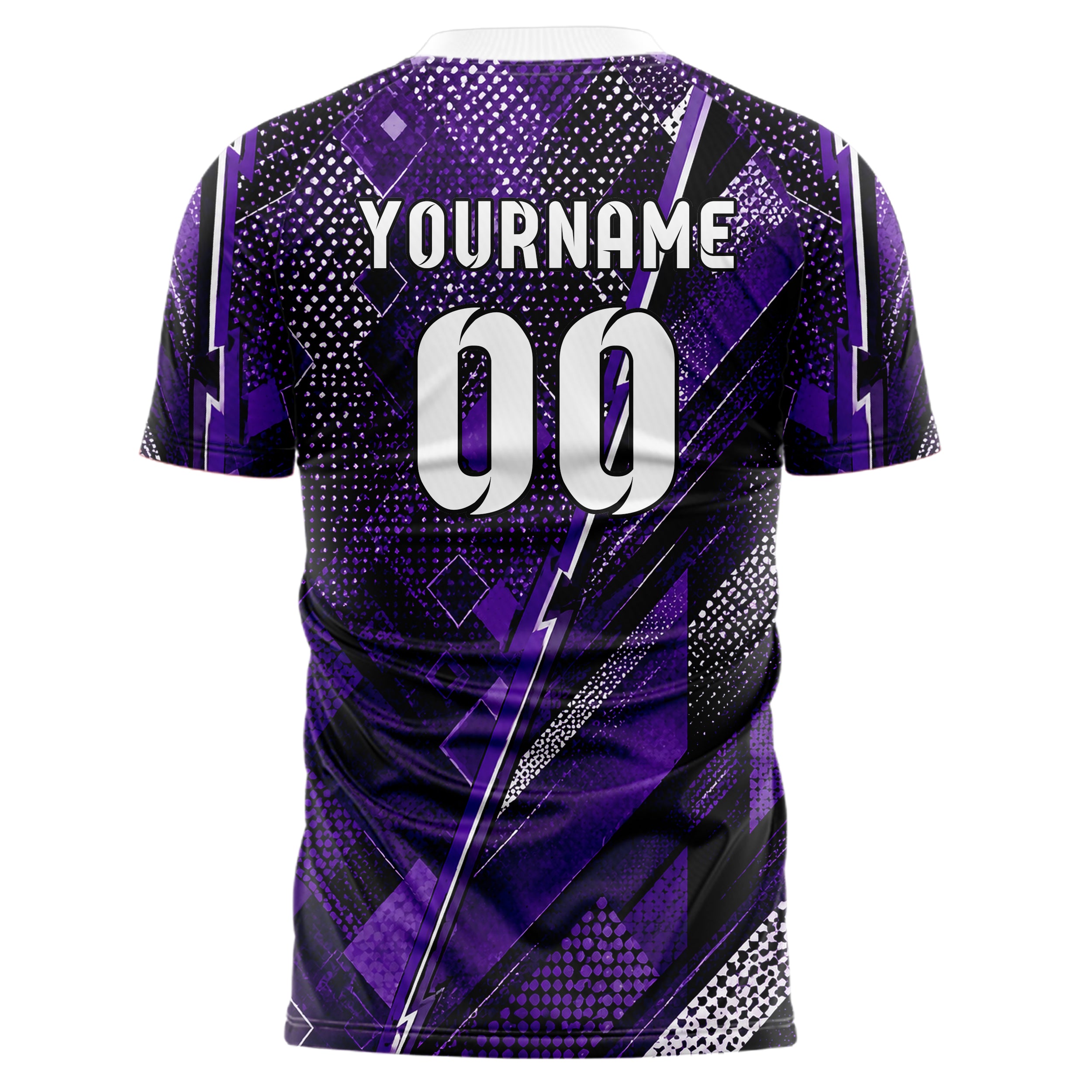 Dunkellila dunkles Rauten dichter Verlauf von oben Design 01-0192 individuelles Fußballtrikot back
