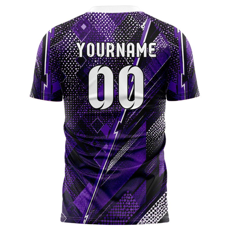 Dunkellila dunkles Rauten dichter Verlauf von oben Design 01-0192 individuelles Fußballtrikot back