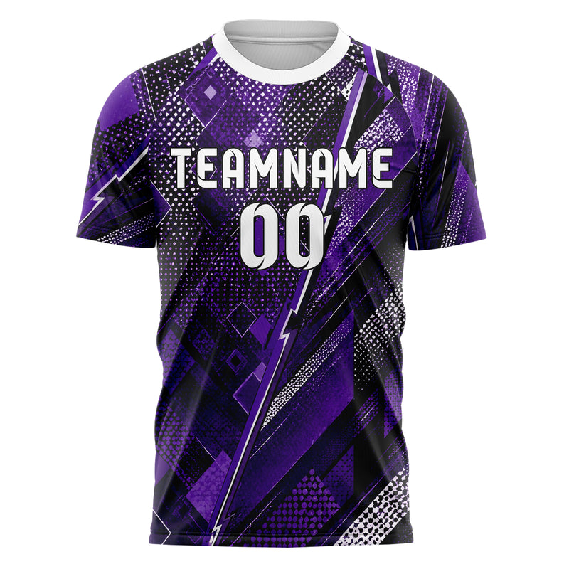 Dunkellila dunkles Rauten dichter Verlauf von oben Design 01-0192 individuelles Fußballtrikot front