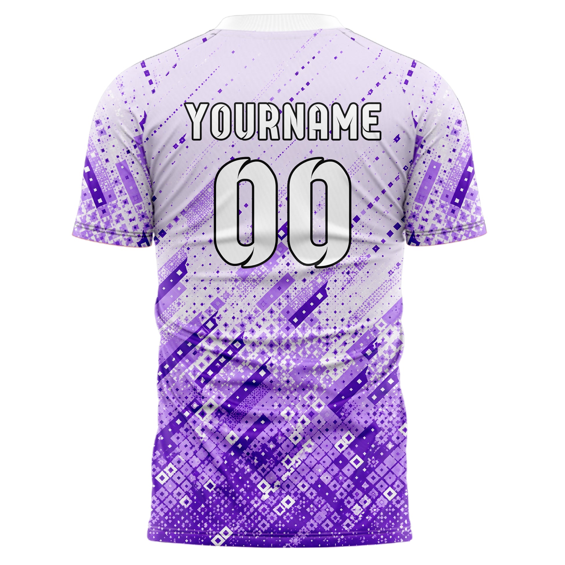 Lila lebendiges Rauten dichter Verlauf von unten Design 01-0223 individuelles Fußballtrikot back