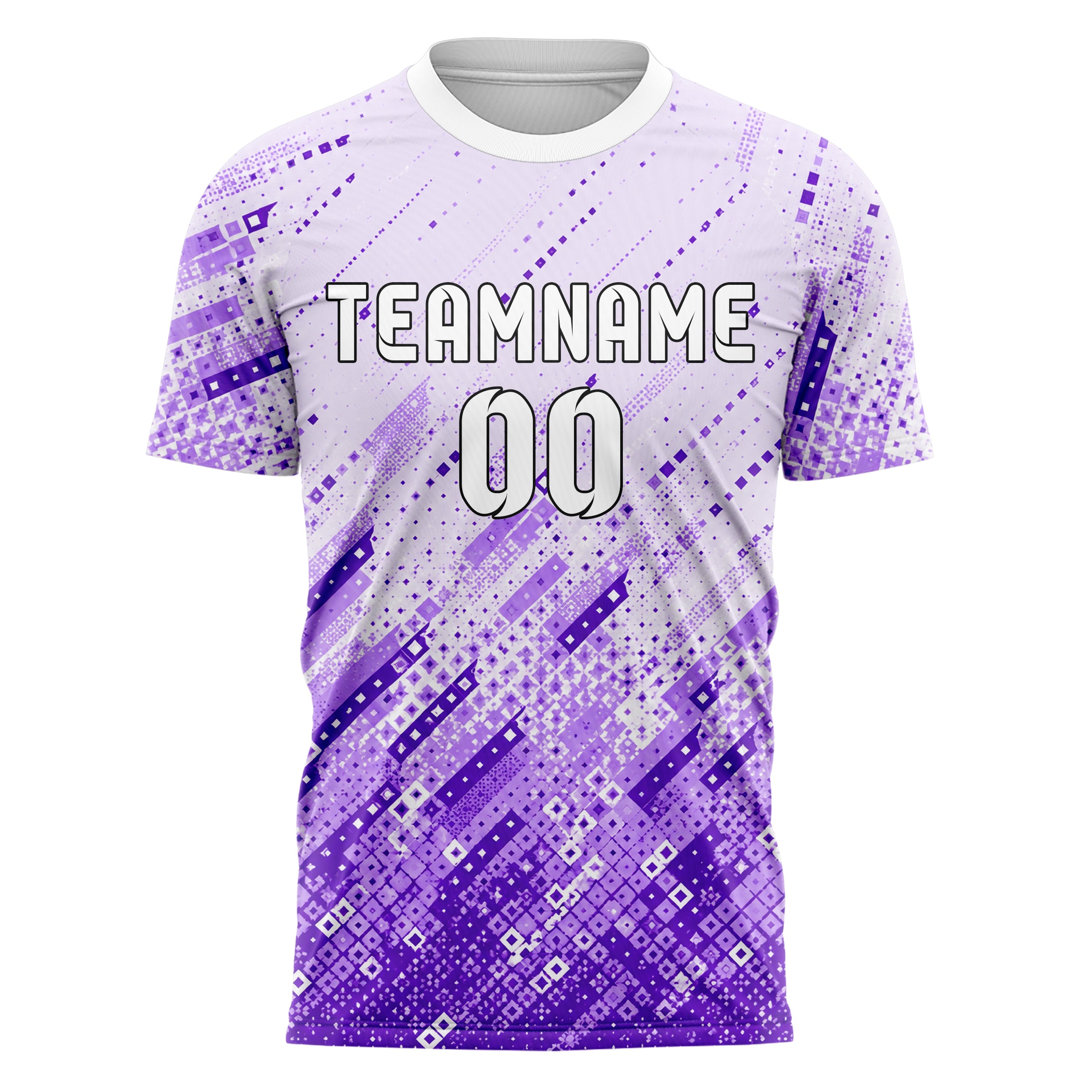 Lila lebendiges Rauten dichter Verlauf von unten Design 01-0223 individuelles Fußballtrikot front