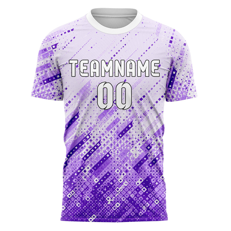 Lila lebendiges Rauten dichter Verlauf von unten Design 01-0223 individuelles Fußballtrikot front