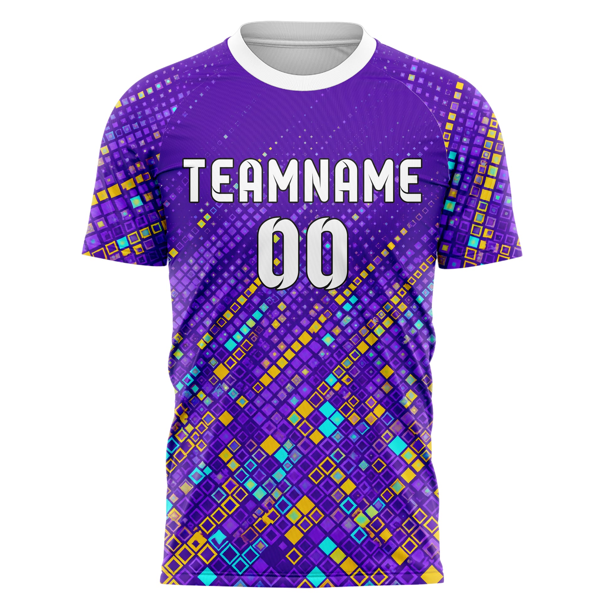 Lila lebendiges Rauten dichter Verlauf von unten Design 01-0455 individuelles Fußballtrikot front