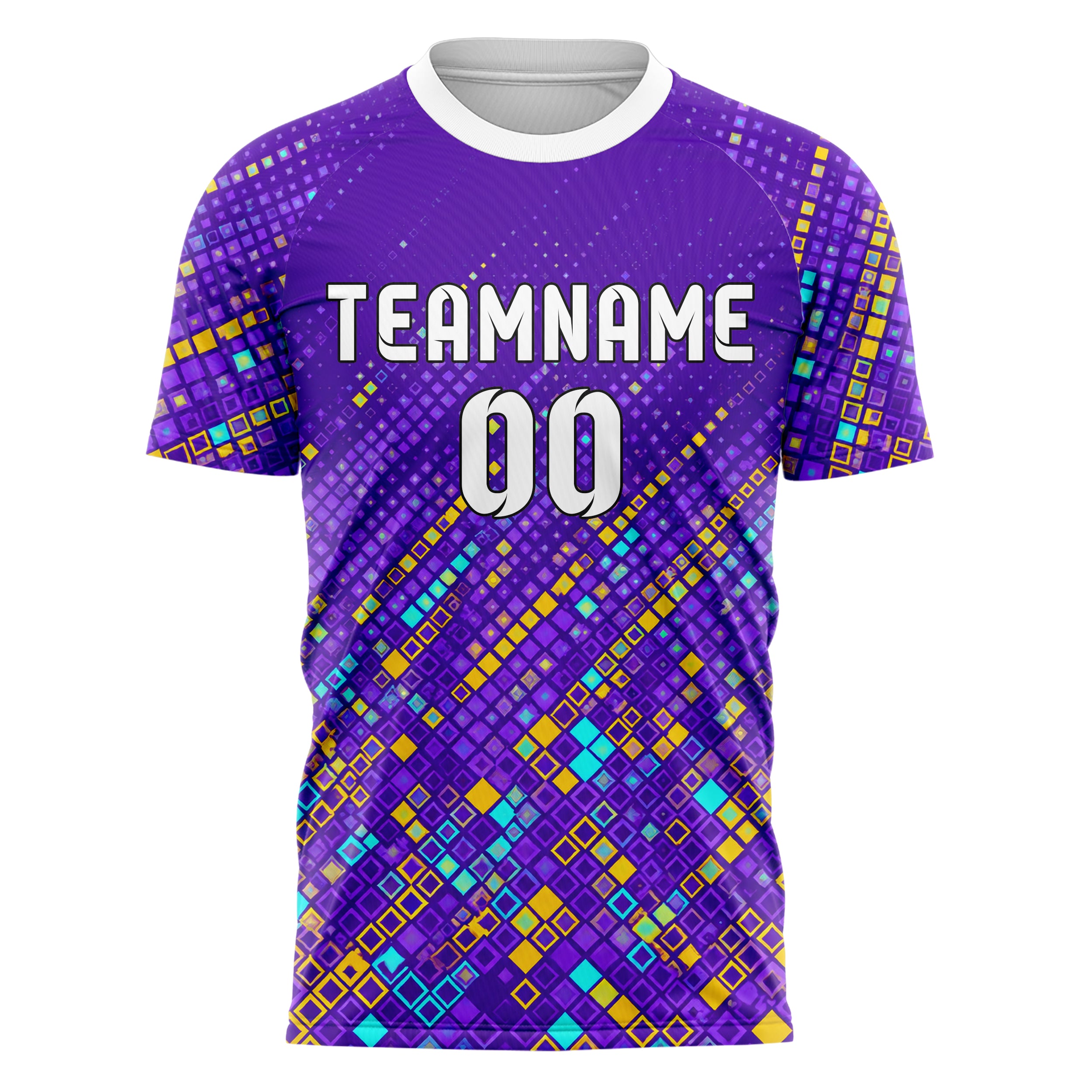 Lila lebendiges Rauten dichter Verlauf von unten Design 01-0455 individuelles Fußballtrikot front