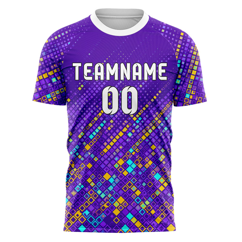 Lila lebendiges Rauten dichter Verlauf von unten Design 01-0455 individuelles Fußballtrikot front