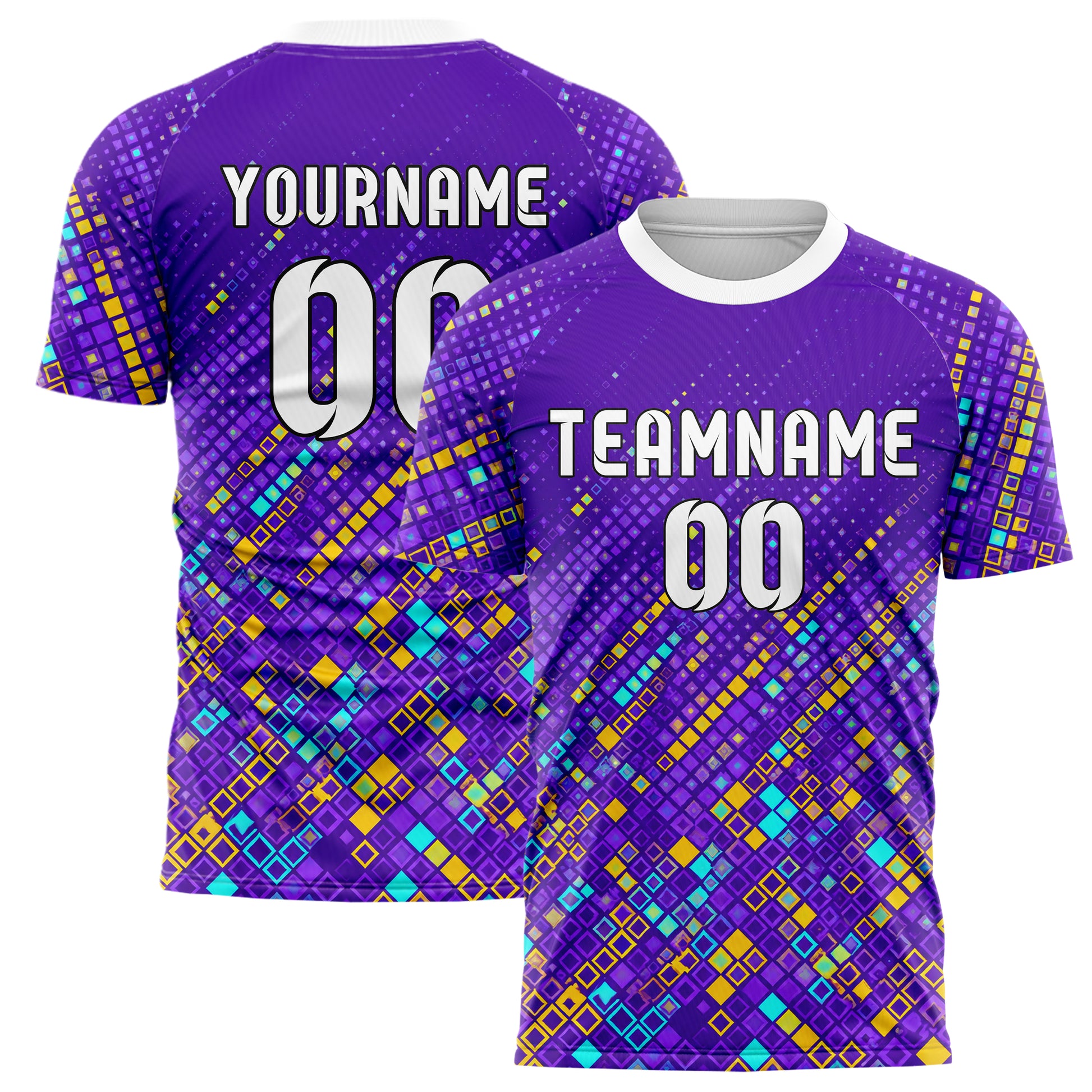 Lila lebendiges Rauten dichter Verlauf von unten Design 01-0455 individuelles Fußballtrikot main