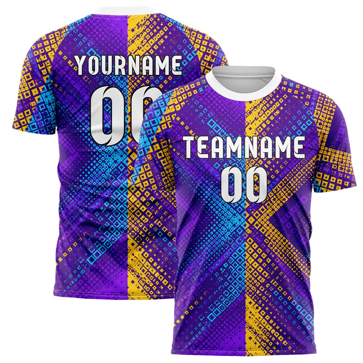 Lila lebendiges Rauten radialer Center Fade Design 01-0233 individuelles Fußballtrikot main
