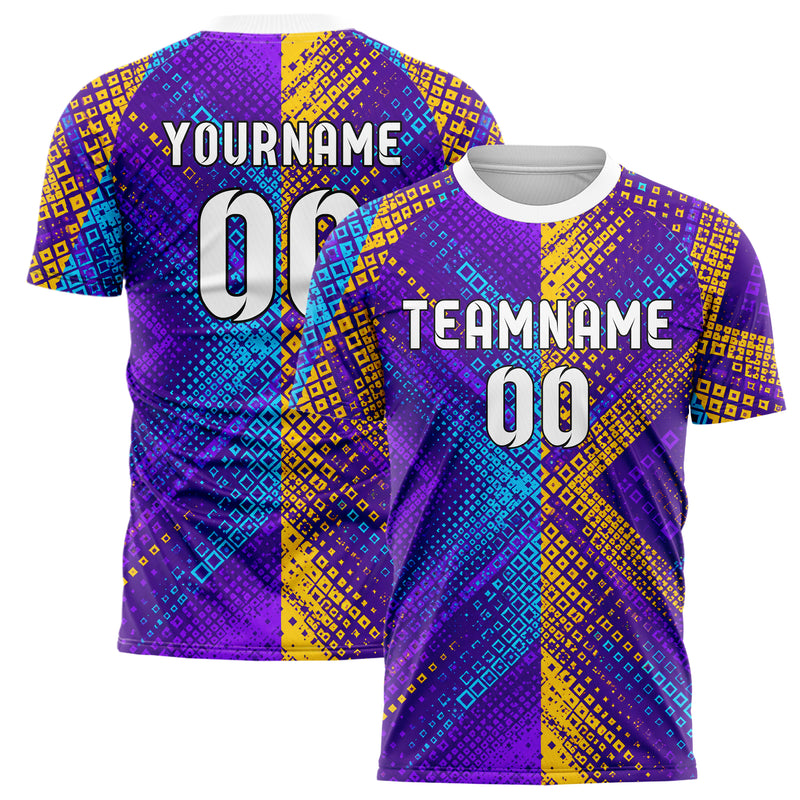 Lila lebendiges Rauten radialer Center Fade Design 01-0233 individuelles Fußballtrikot main