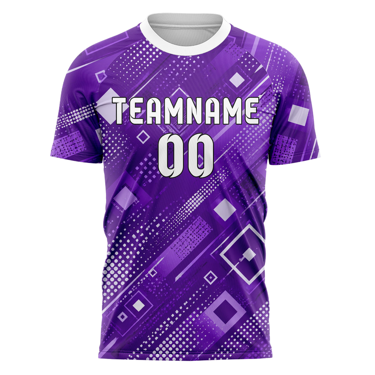 Lila lebendiges Rauten radialer Center Fade Design 01-0313 individuelles Fußballtrikot front