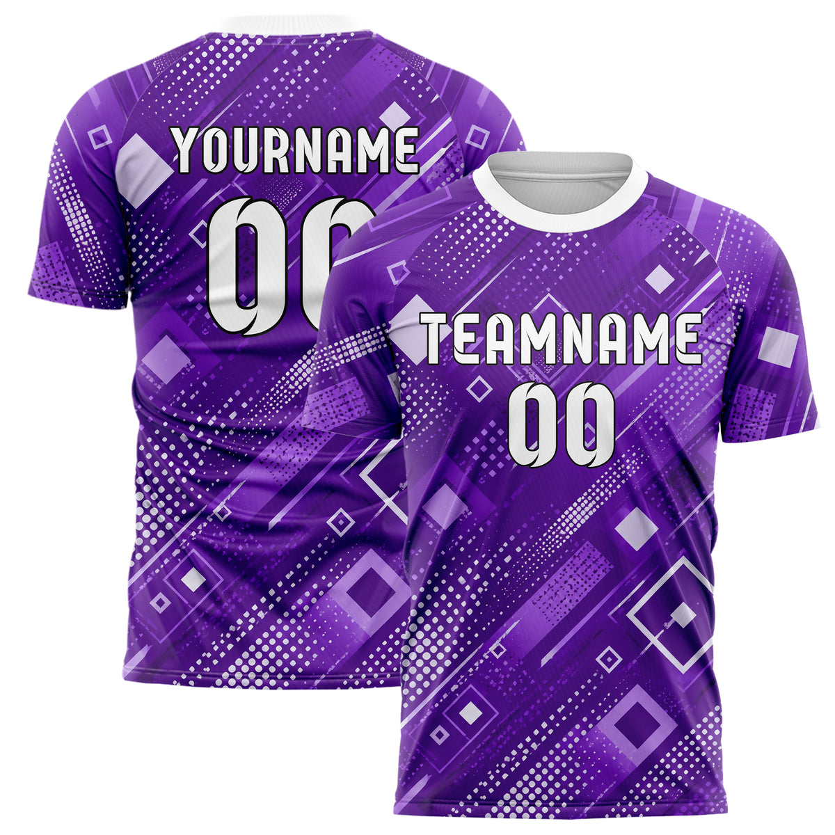 Lila lebendiges Rauten radialer Center Fade Design 01-0313 individuelles Fußballtrikot main