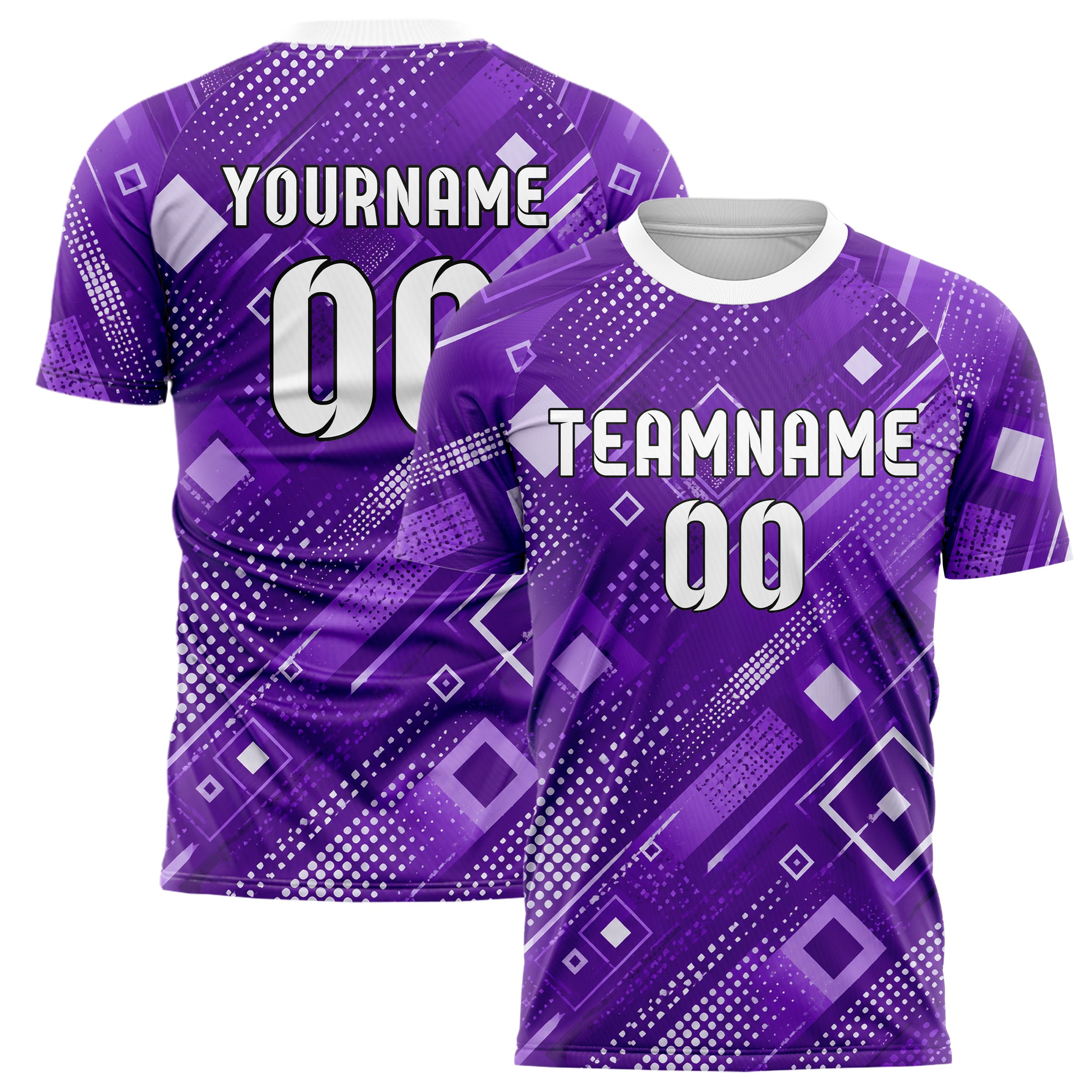 Lila lebendiges Rauten radialer Center Fade Design 01-0313 individuelles Fußballtrikot main