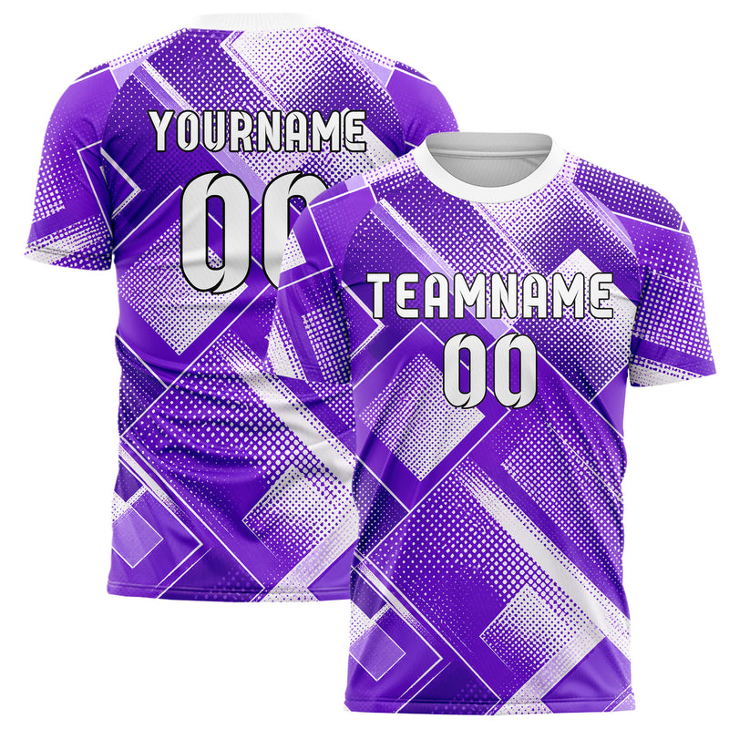 Lila lebendiges Rauten diagonale Tessellation Design 01-0130 individuelles Fußballtrikot main