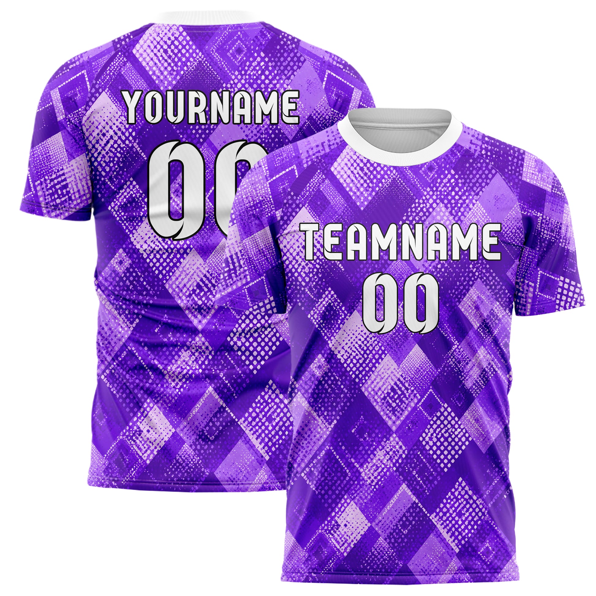 Lila lebendiges Rauten diagonale Tessellation Design 01-0370 individuelles Fußballtrikot main