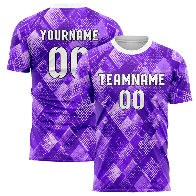 Lila lebendiges Rauten diagonale Tessellation Design 01-0370 individuelles Fußballtrikot main