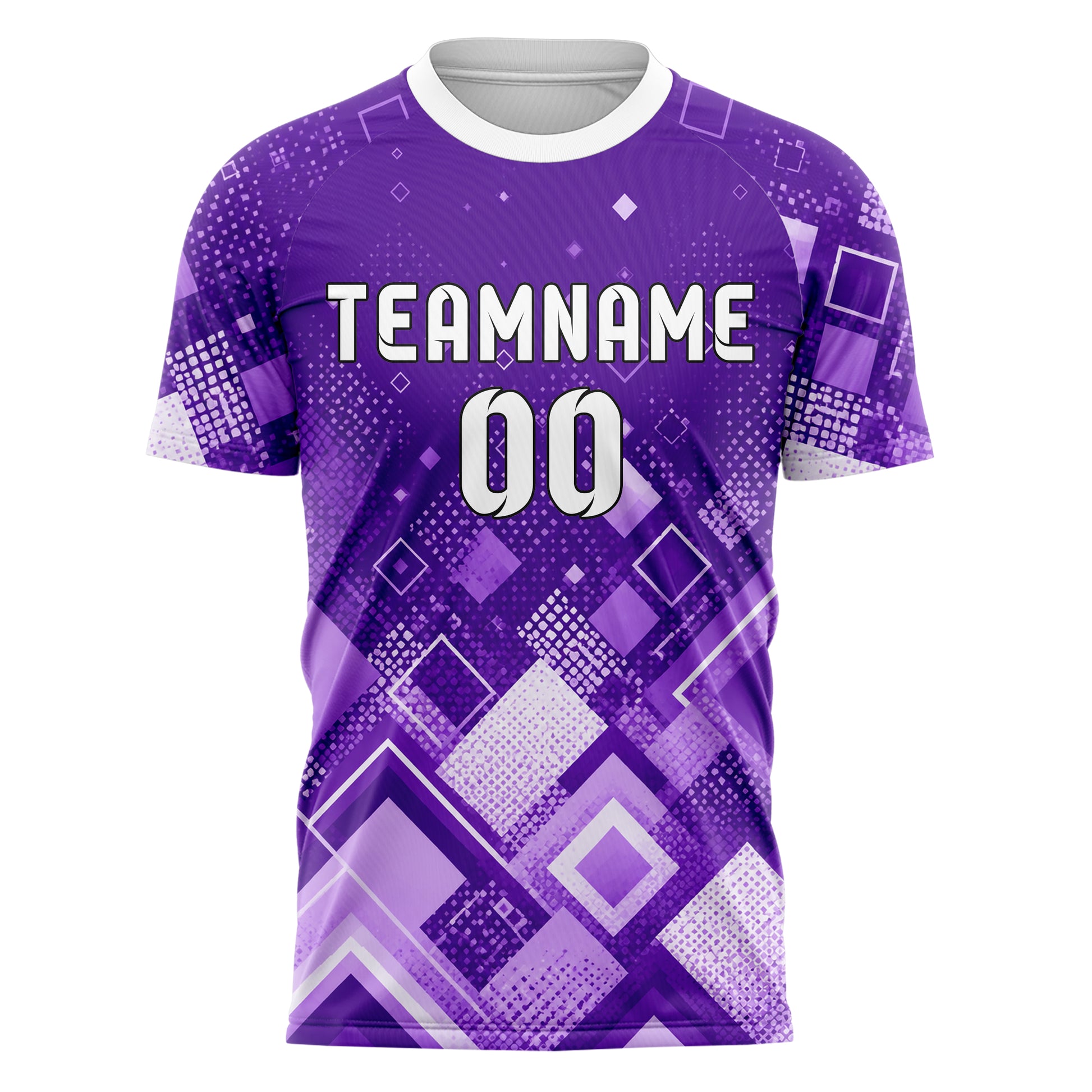 Lila lebendiges Rauten Micro to Macro Gradient Design 01-0172 individuelles Fußballtrikot front