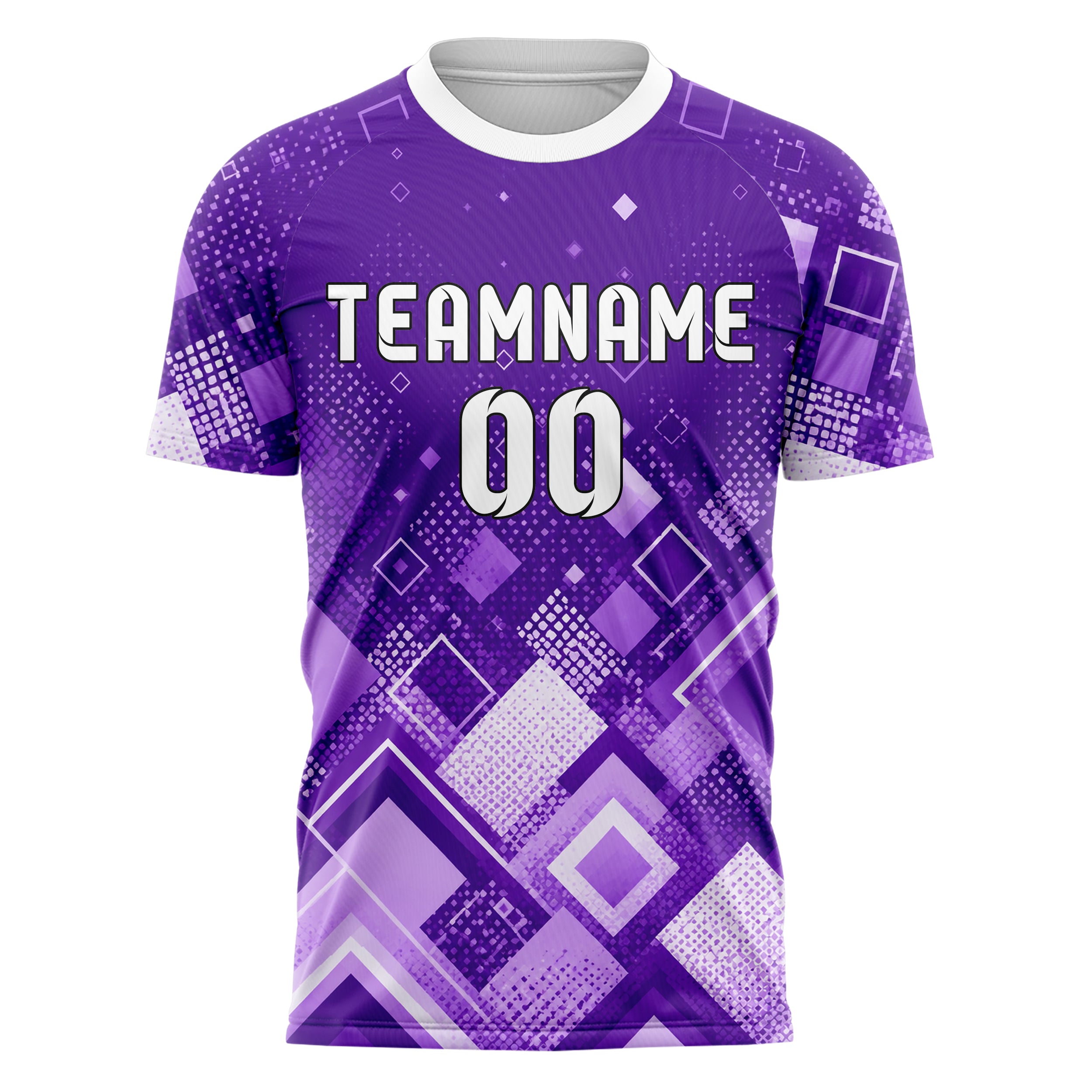 Lila lebendiges Rauten Micro to Macro Gradient Design 01-0172 individuelles Fußballtrikot front