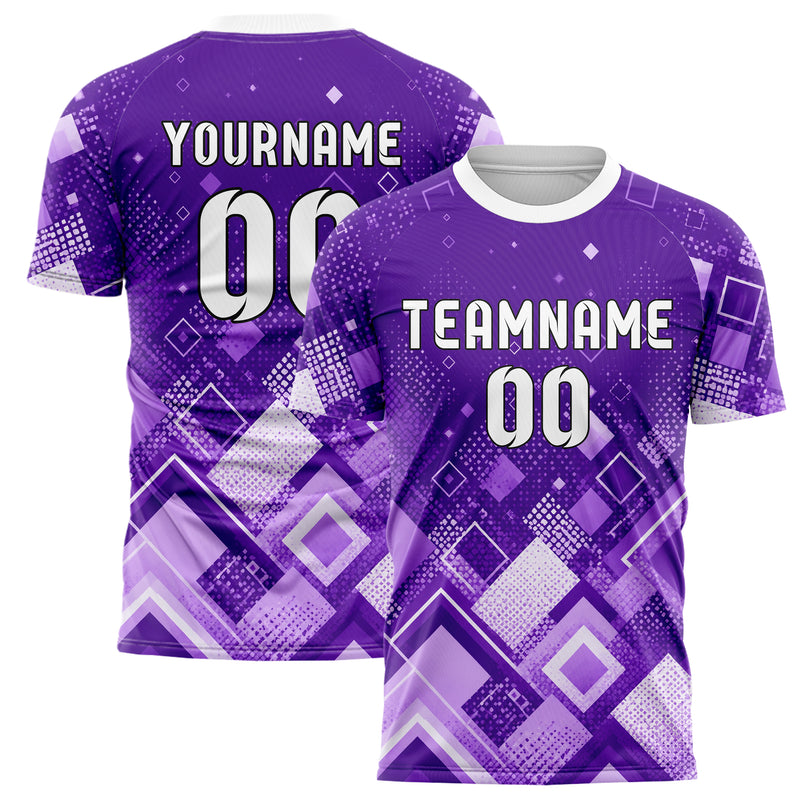 Lila lebendiges Rauten Micro to Macro Gradient Design 01-0172 individuelles Fußballtrikot main