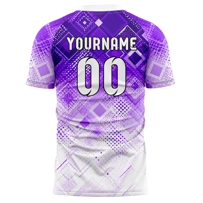 Lila lebendiges Rauten dichter Verlauf von oben Design 01-0112 individuelles Fußballtrikot back