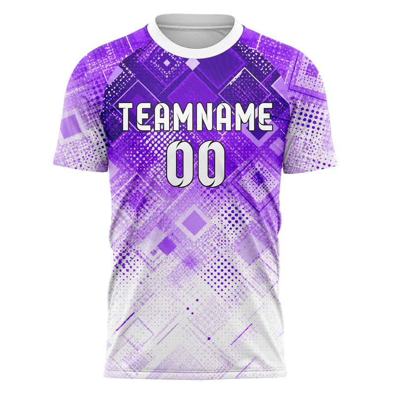 Lila lebendiges Rauten dichter Verlauf von oben Design 01-0112 individuelles Fußballtrikot front