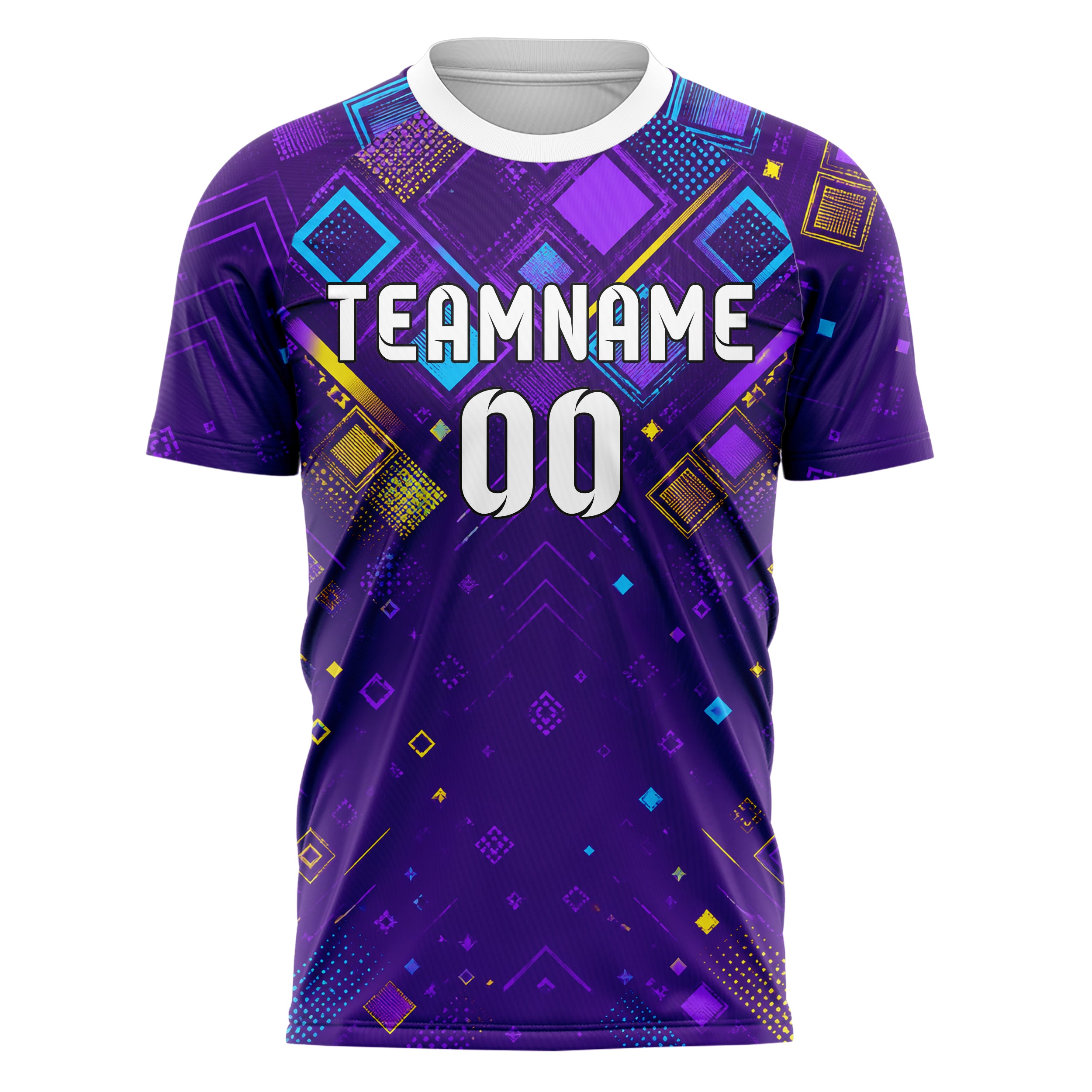 Lila lebendiges Rauten dichter Verlauf von oben Design 01-0248 individuelles Fußballtrikot front