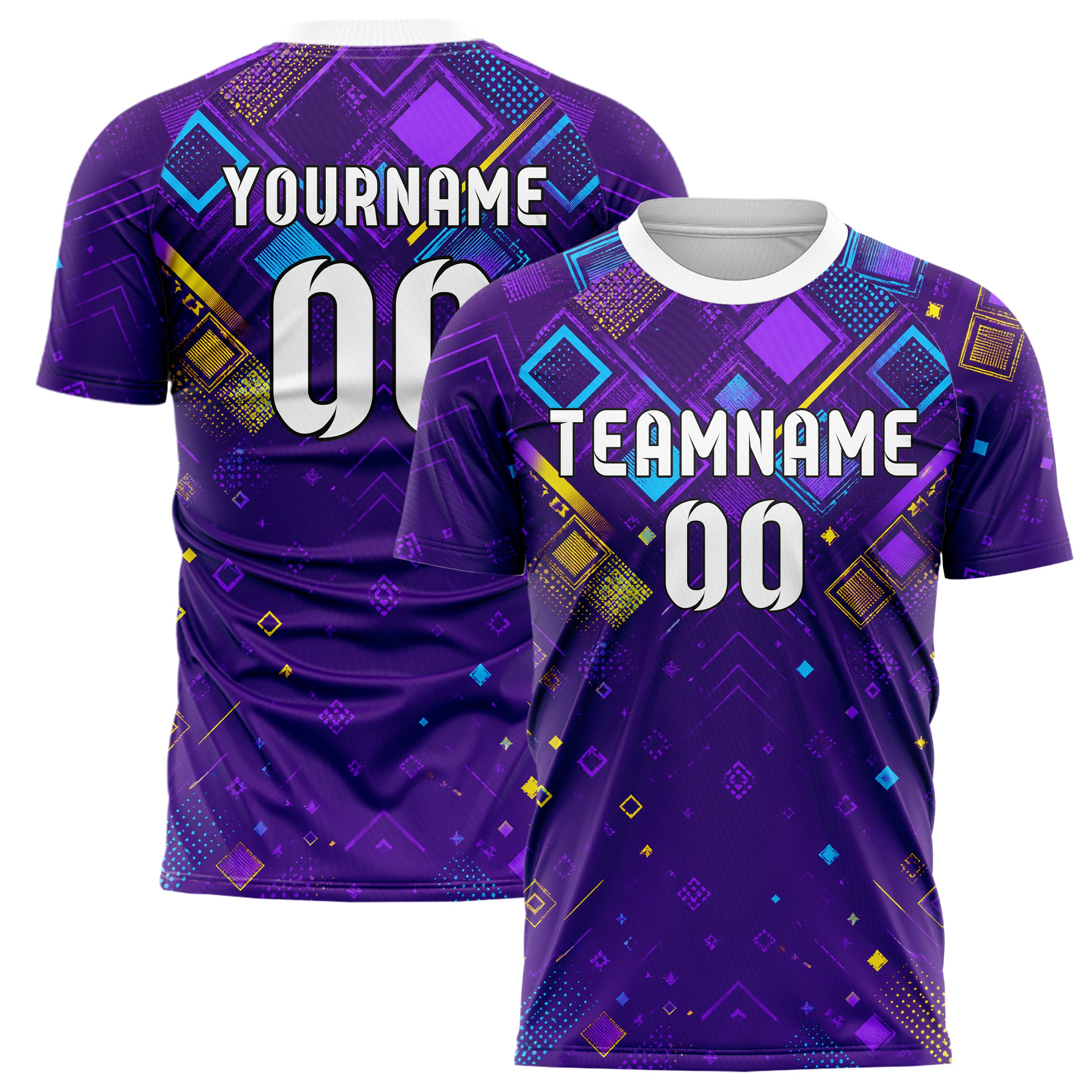 Lila lebendiges Rauten dichter Verlauf von oben Design 01-0248 individuelles Fußballtrikot main