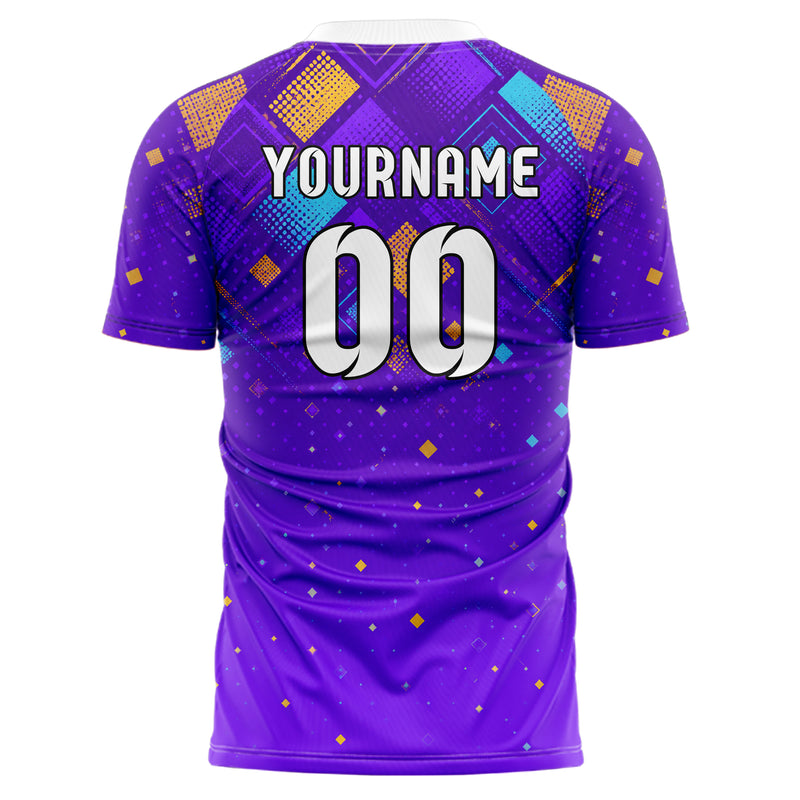 Lila lebendiges Rauten dichter Verlauf von oben Design 01-0272 individuelles Fußballtrikot back