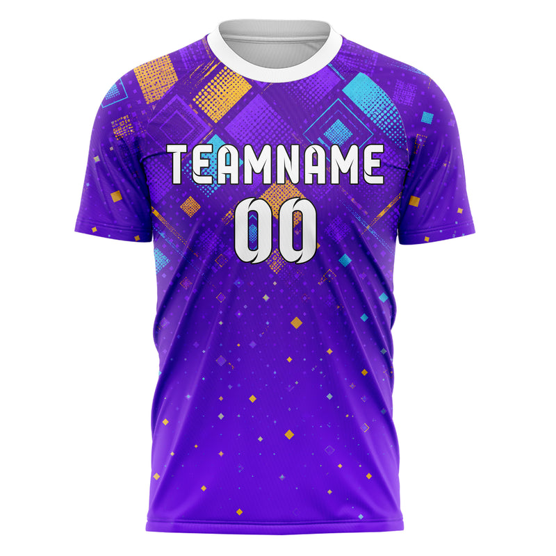 Lila lebendiges Rauten dichter Verlauf von oben Design 01-0272 individuelles Fußballtrikot front