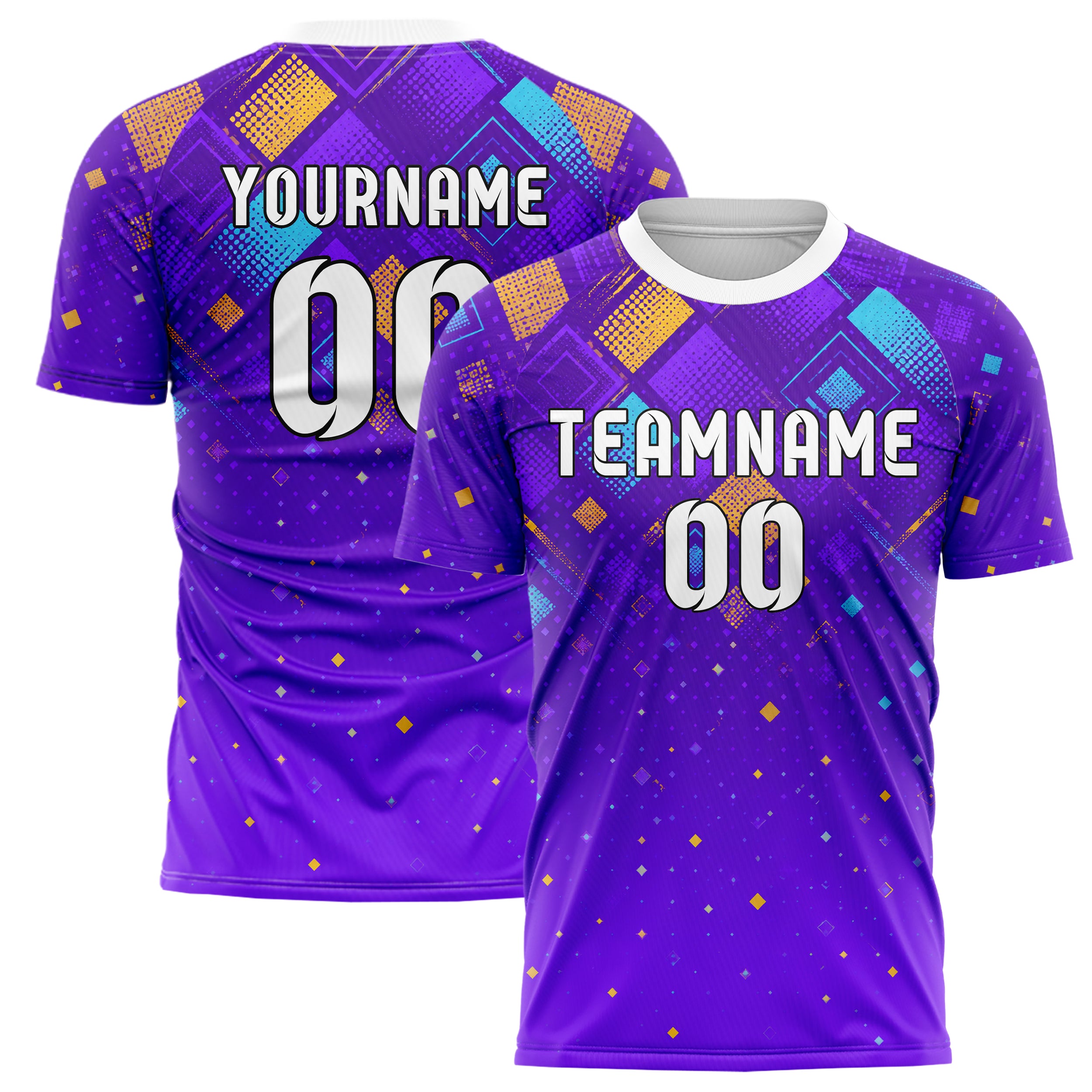 Lila lebendiges Rauten dichter Verlauf von oben Design 01-0272 individuelles Fußballtrikot main