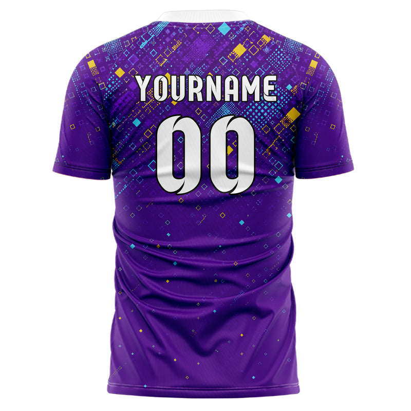 Lila lebendiges Rauten dichter Verlauf von oben Design 01-0296 individuelles Fußballtrikot back