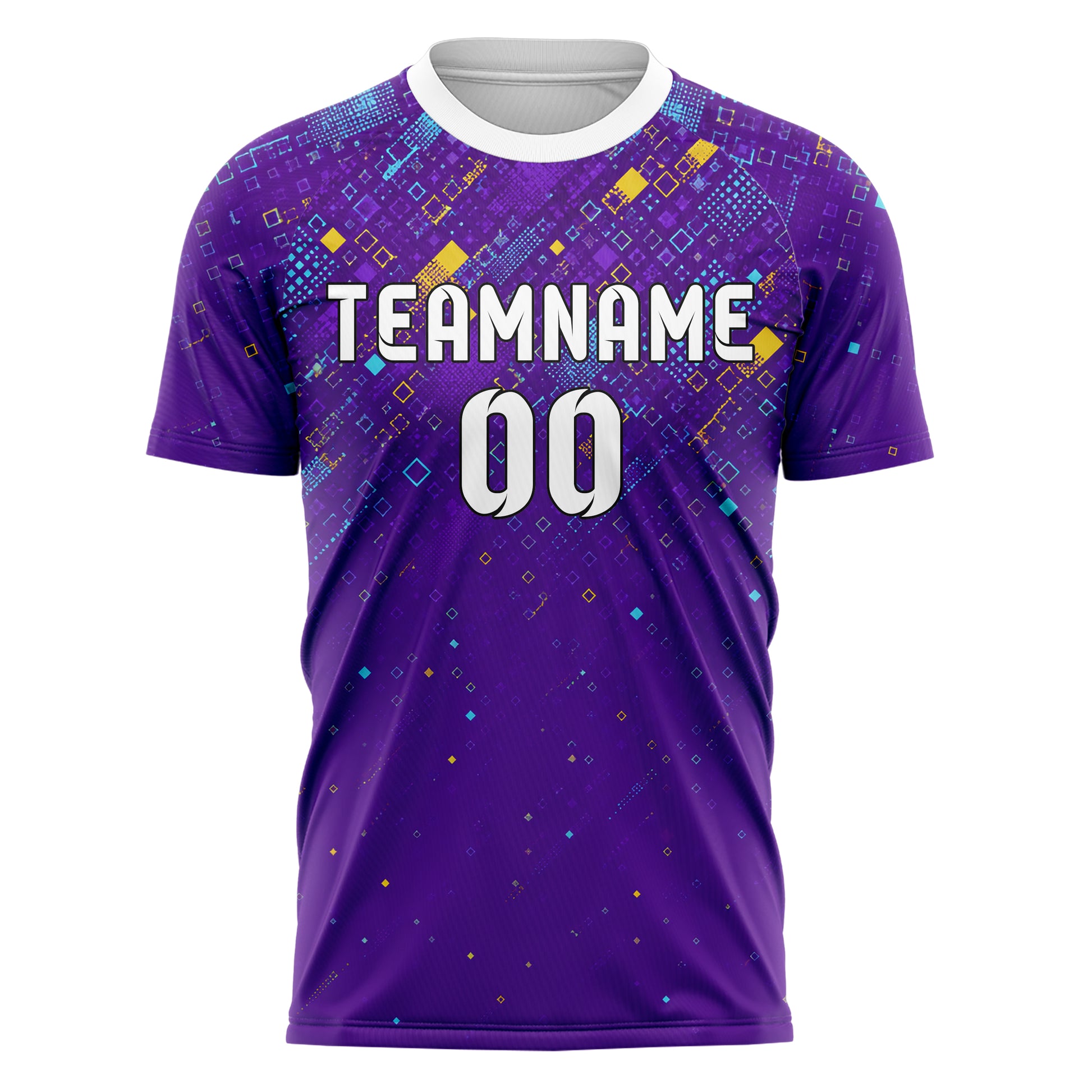Lila lebendiges Rauten dichter Verlauf von oben Design 01-0296 individuelles Fußballtrikot front