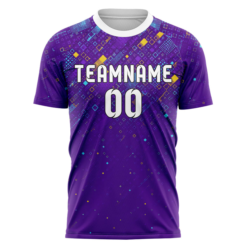 Lila lebendiges Rauten dichter Verlauf von oben Design 01-0296 individuelles Fußballtrikot front