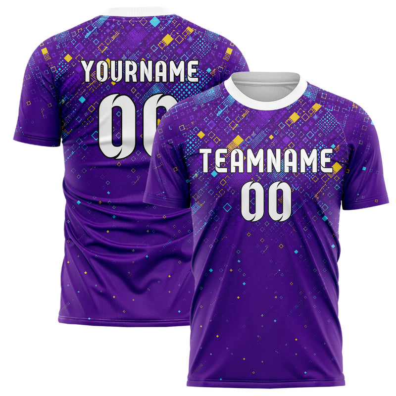 Lila lebendiges Rauten dichter Verlauf von oben Design 01-0296 individuelles Fußballtrikot main
