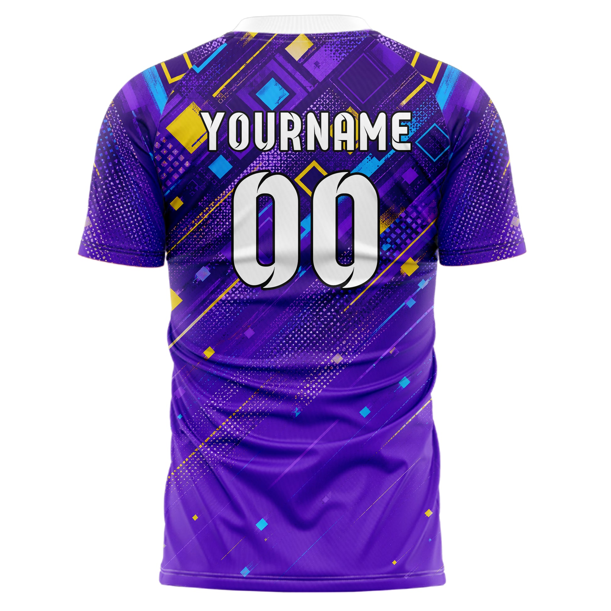 Lila lebendiges Rauten dichter Verlauf von oben Design 01-0464 individuelles Fußballtrikot back