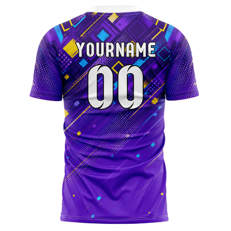 Lila lebendiges Rauten dichter Verlauf von oben Design 01-0464 individuelles Fußballtrikot back