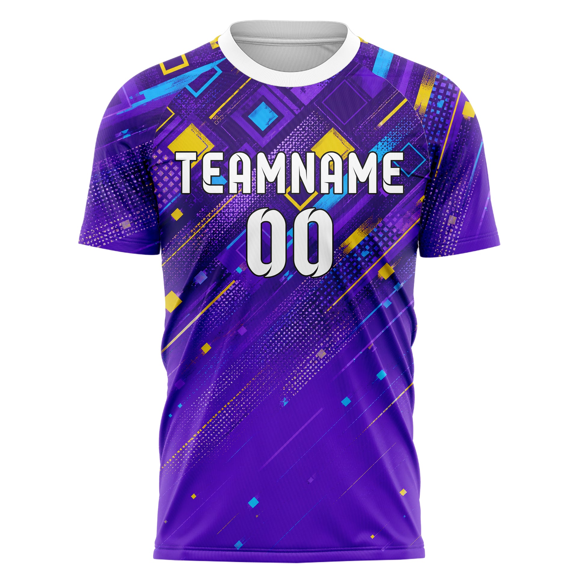 Lila lebendiges Rauten dichter Verlauf von oben Design 01-0464 individuelles Fußballtrikot front