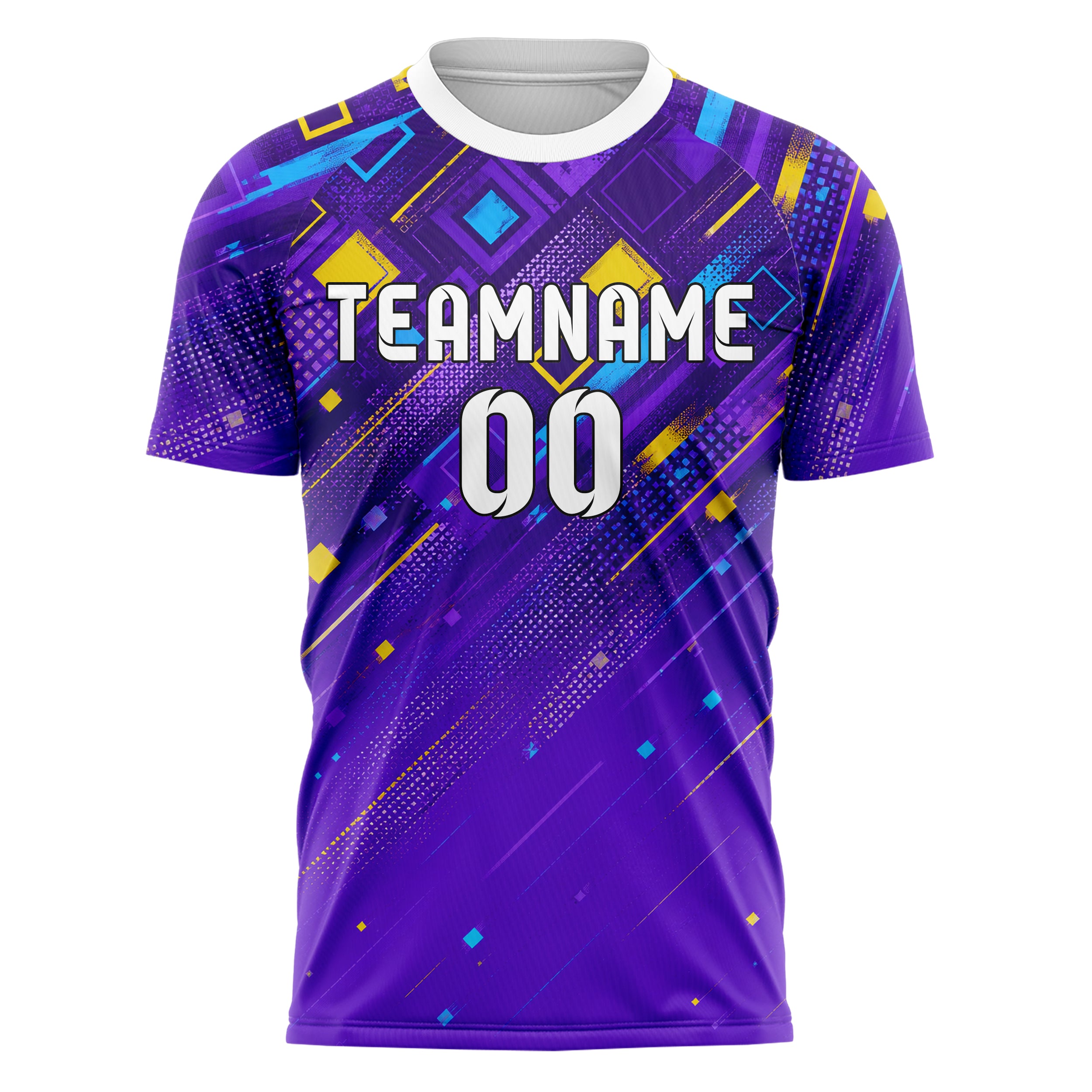 Lila lebendiges Rauten dichter Verlauf von oben Design 01-0464 individuelles Fußballtrikot front
