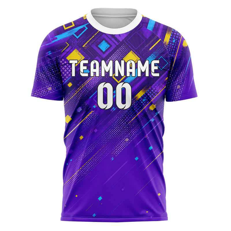 Lila lebendiges Rauten dichter Verlauf von oben Design 01-0464 individuelles Fußballtrikot front