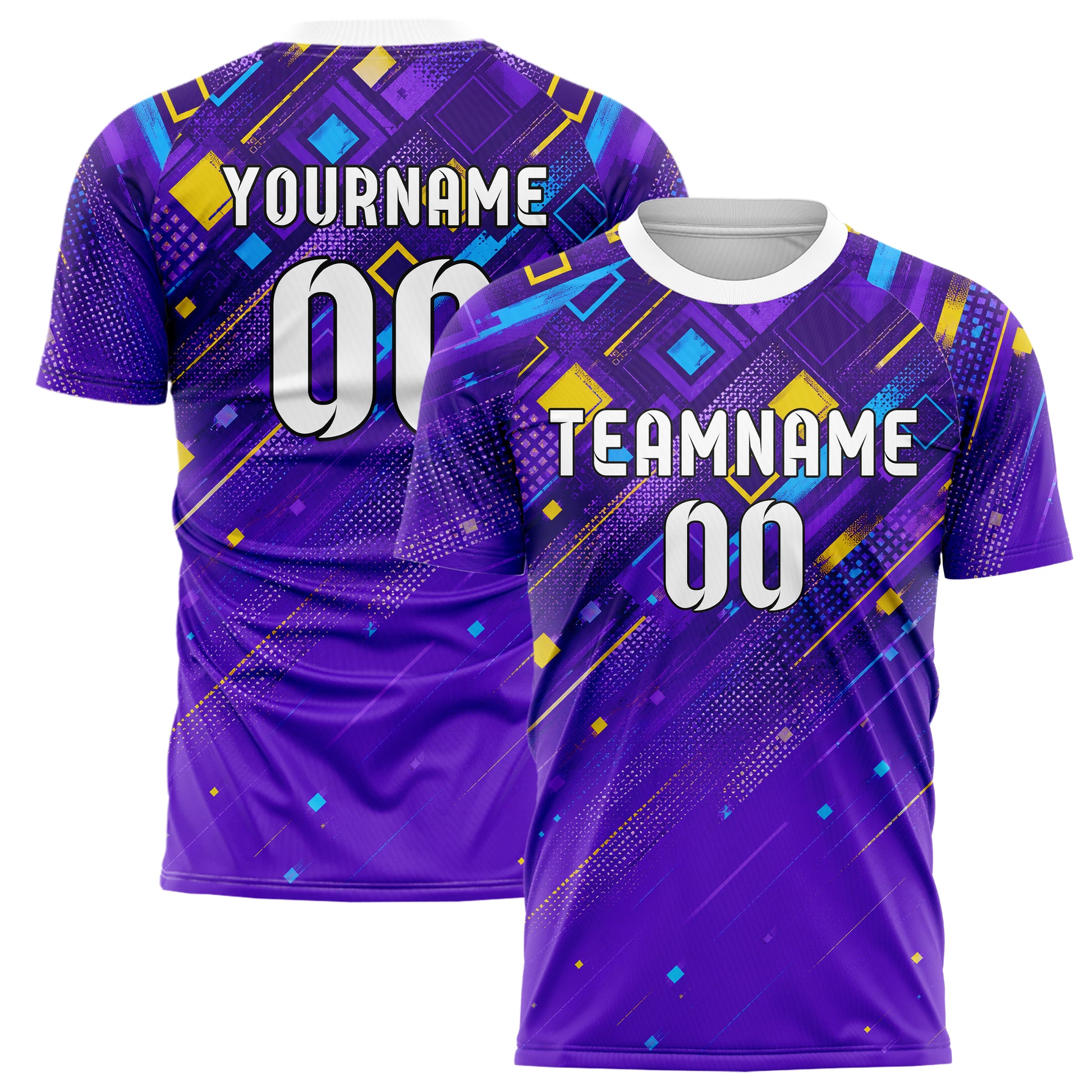 Lila lebendiges Rauten dichter Verlauf von oben Design 01-0464 individuelles Fußballtrikot main