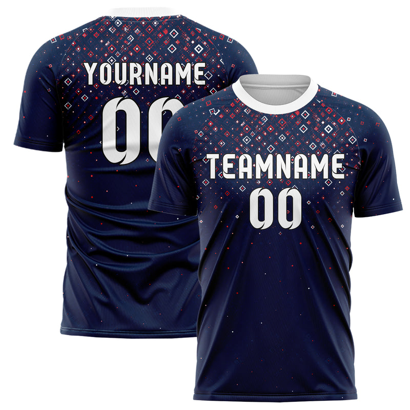 Marineblau klassisches Rauten dichter Verlauf von oben Design 01-0440 individuelles Fußballtrikot main
