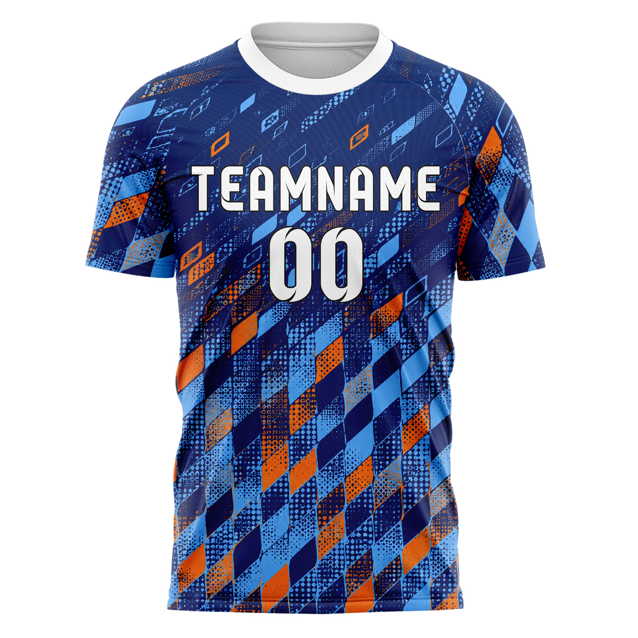 Marineblau lebendiges Rauten dichter Verlauf von unten Design 01-0303 individuelles Fußballtrikot front