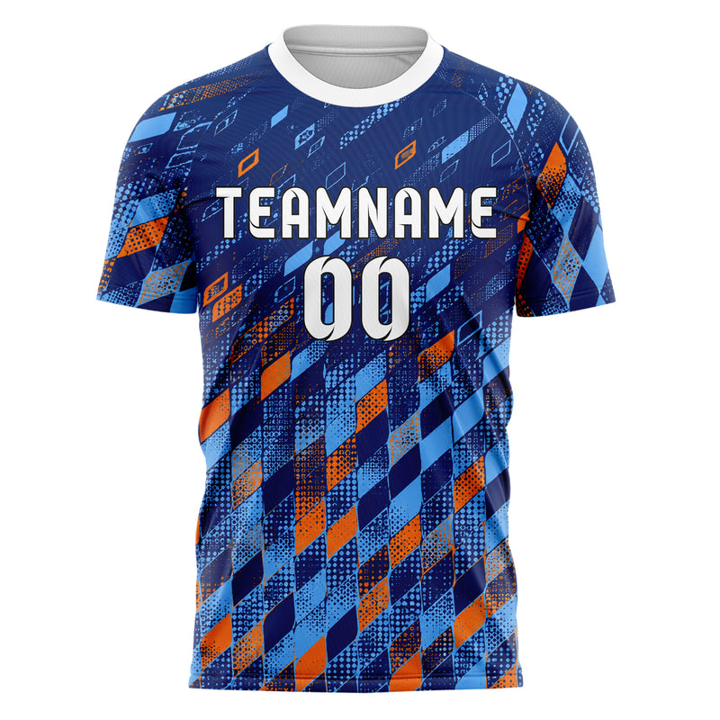 Marineblau lebendiges Rauten dichter Verlauf von unten Design 01-0303 individuelles Fußballtrikot front