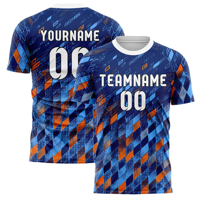 Marineblau lebendiges Rauten dichter Verlauf von unten Design 01-0303 individuelles Fußballtrikot main