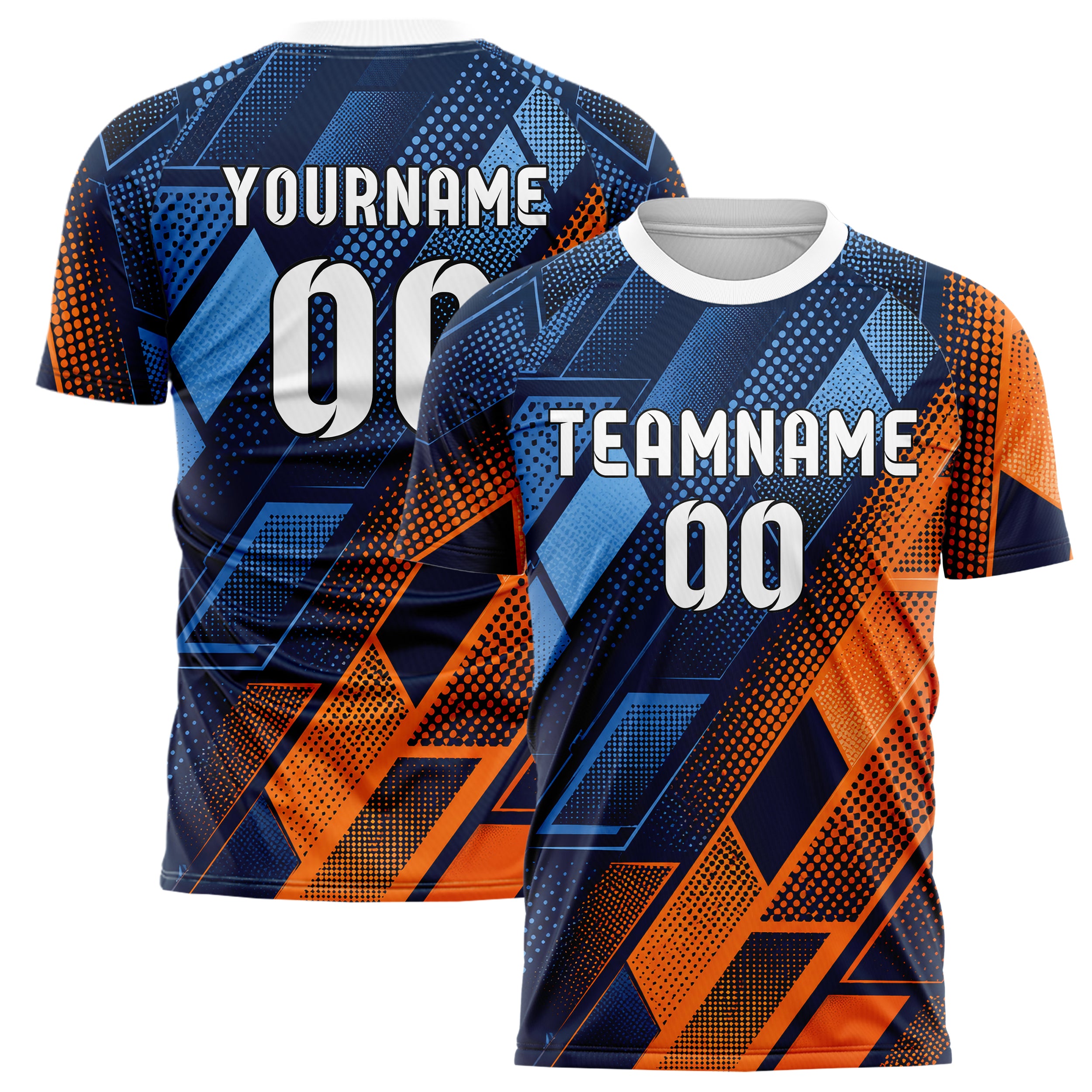 Marineblau lebendiges Rauten diagonale Tessellation Design 01-0426 individuelles Fußballtrikot main