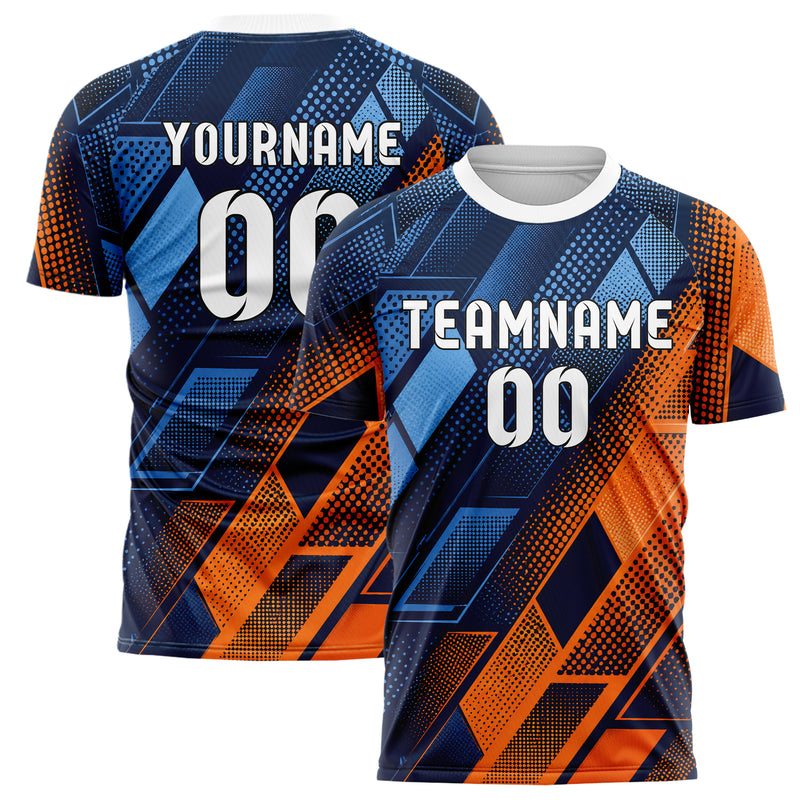 Marineblau lebendiges Rauten diagonale Tessellation Design 01-0426 individuelles Fußballtrikot main