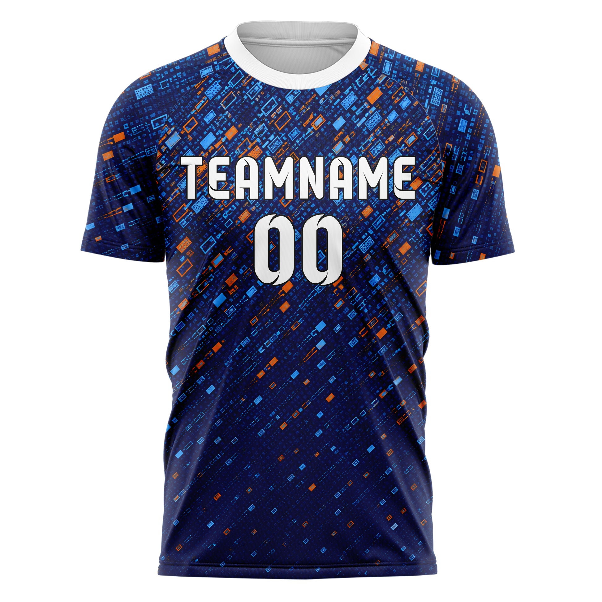 Marineblau lebendiges Rauten dichter Verlauf von oben Design 01-0168 individuelles Fußballtrikot front