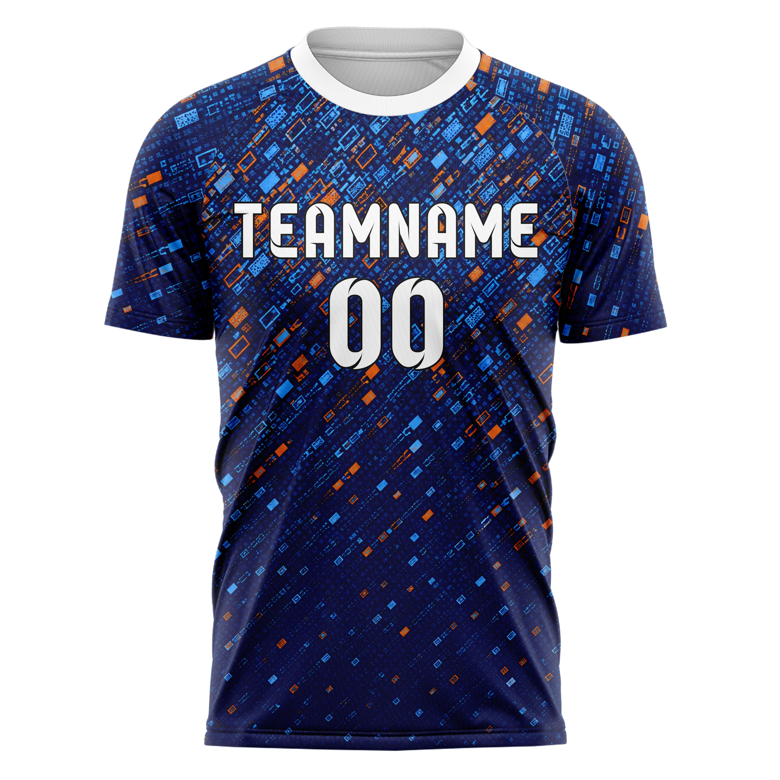 Marineblau lebendiges Rauten dichter Verlauf von oben Design 01-0168 individuelles Fußballtrikot front
