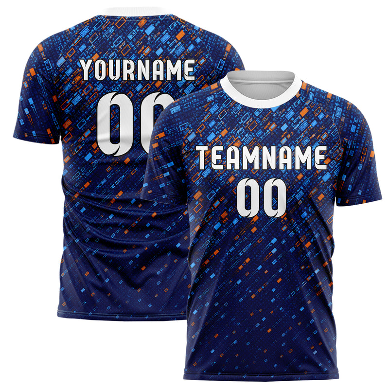 Marineblau lebendiges Rauten dichter Verlauf von oben Design 01-0168 individuelles Fußballtrikot main