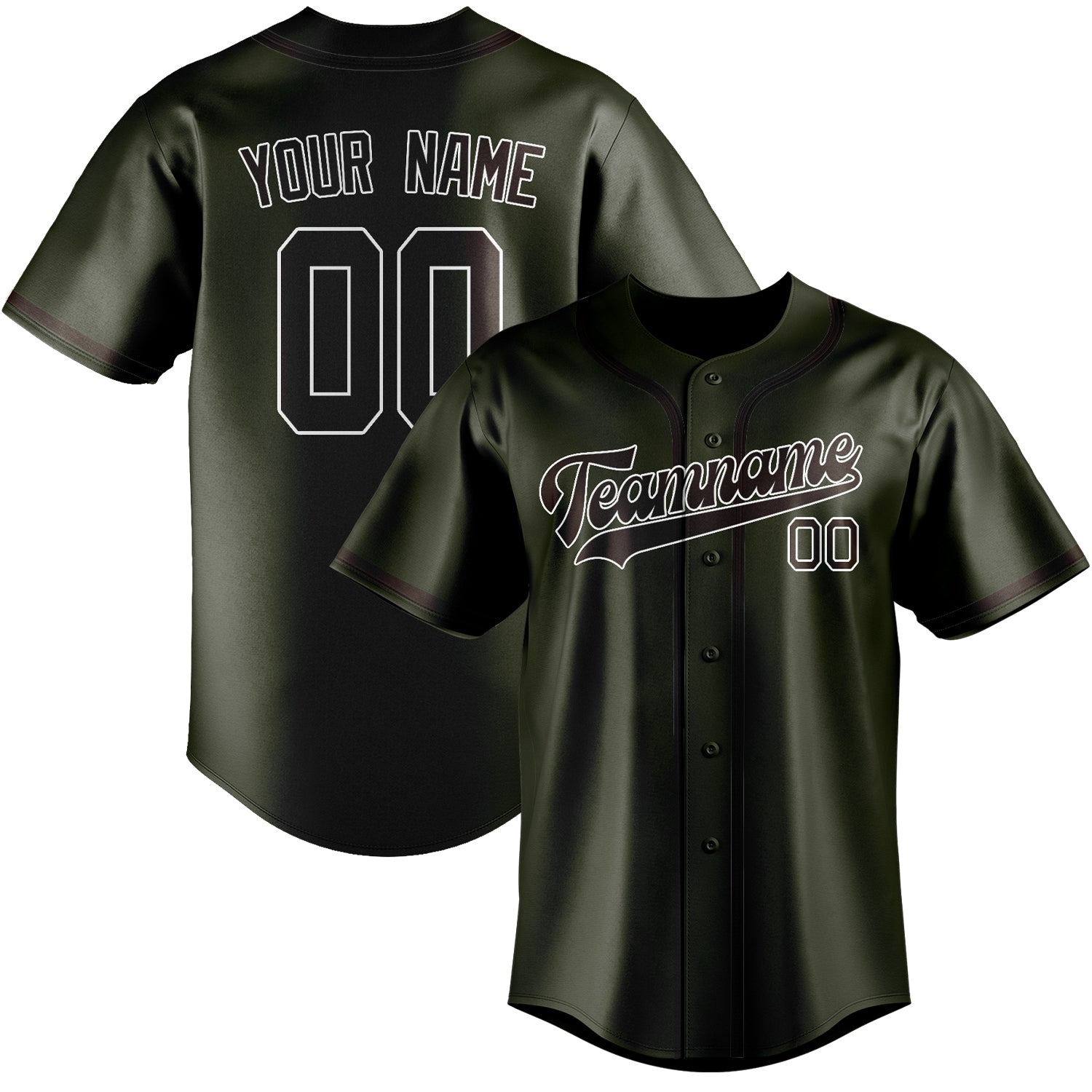 Benutzerdefiniertes Professionelles Dunkles Oliv Braun Baseballtrikot