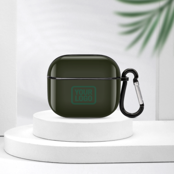 Maßgeschneidertes Dunkles Oliv Moosgrün AirPods-Hülle (3. Generation)