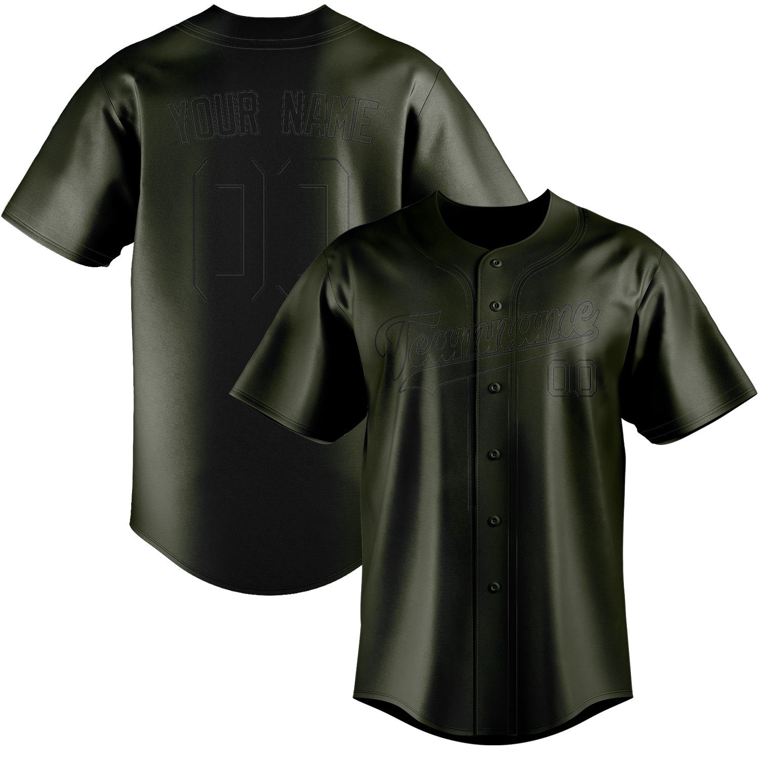 Benutzerdefiniertes Professionelles Dunkles Oliv Schwarz Baseballtrikot